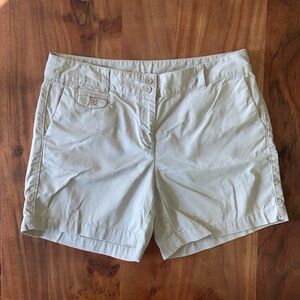 LOFT utility chino shorts stone khaki flat front twill spring summer basic 6